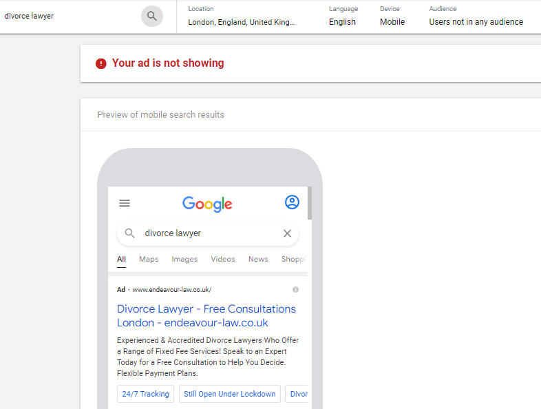 Ad Preview and Diagnosis Tool in Google Ads
