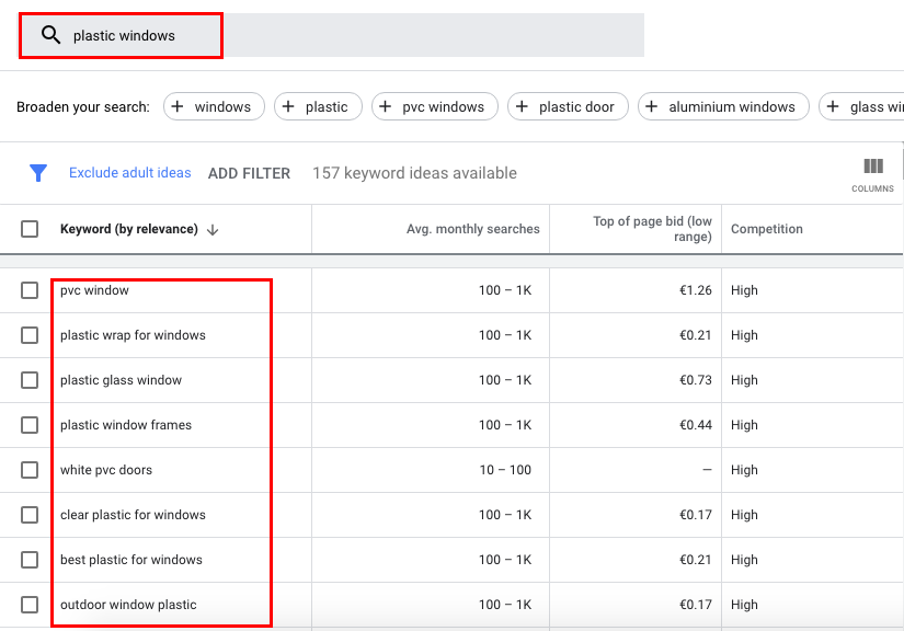 Some queries may be irrelevant to your product/service. In this case, you need to add them to the negative keyword list
