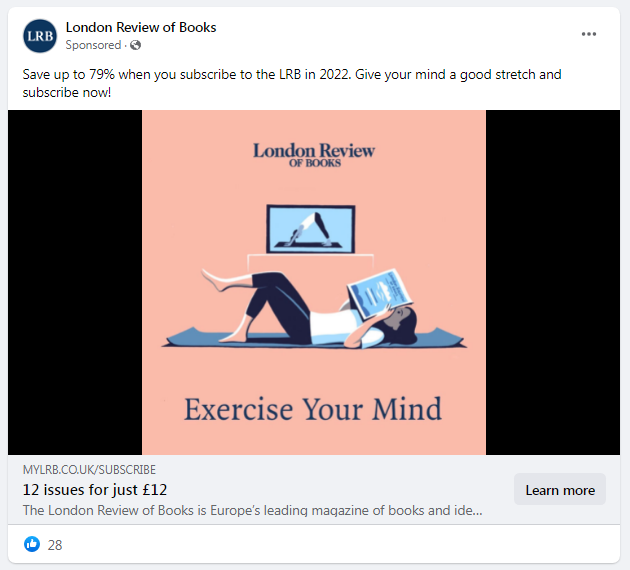 An example of the Image Ad on Facebook Search