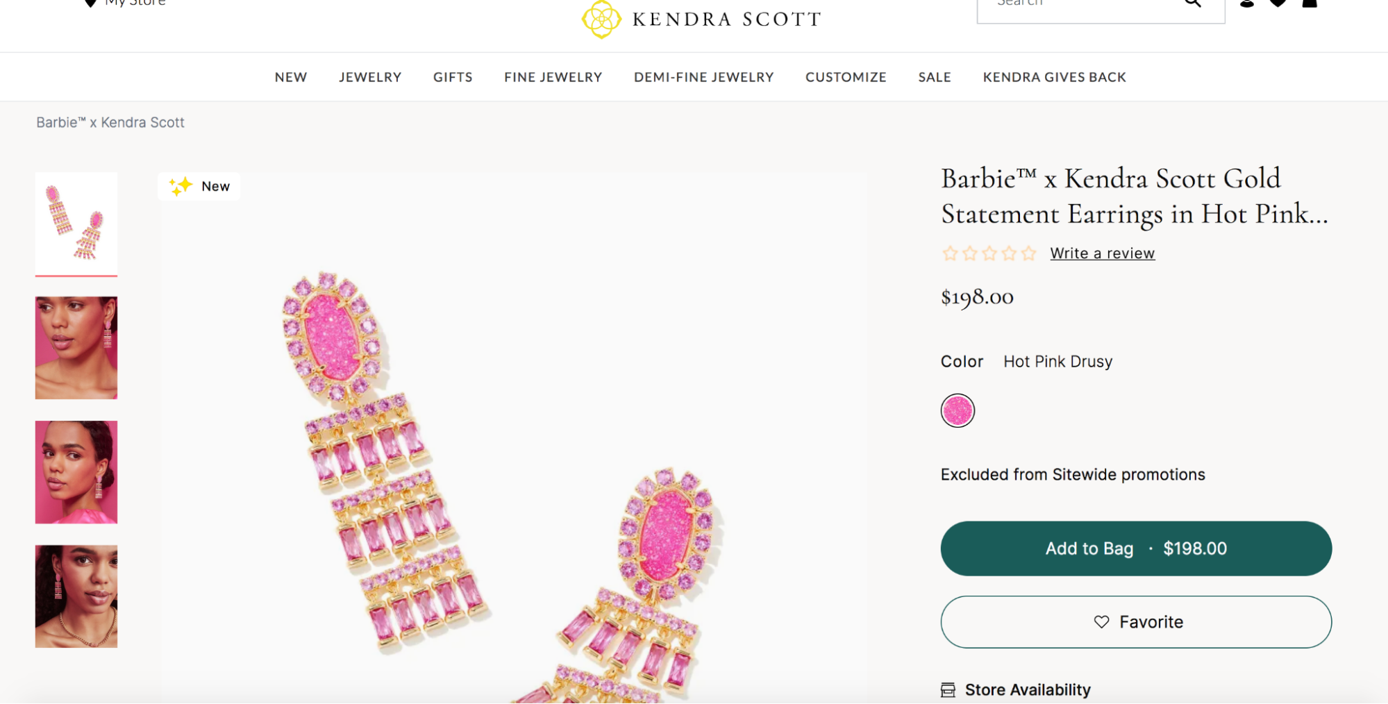 Kendra Scott x Barbie Collaboration. Image from Kendra Scott website.
