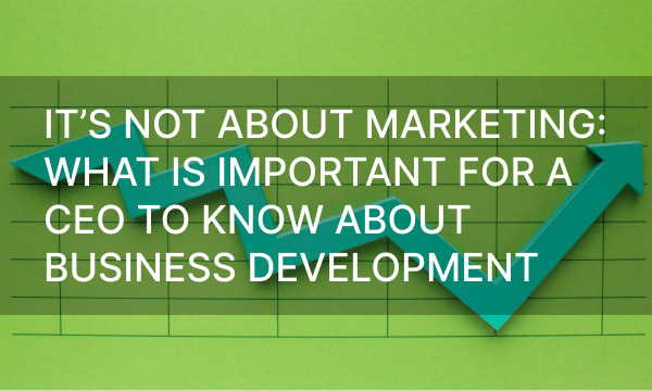 It’s not about marketing: what is important for a CEO to know about business development